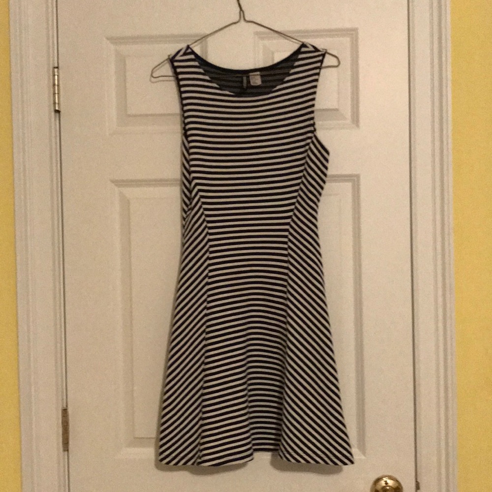 White and blue dress